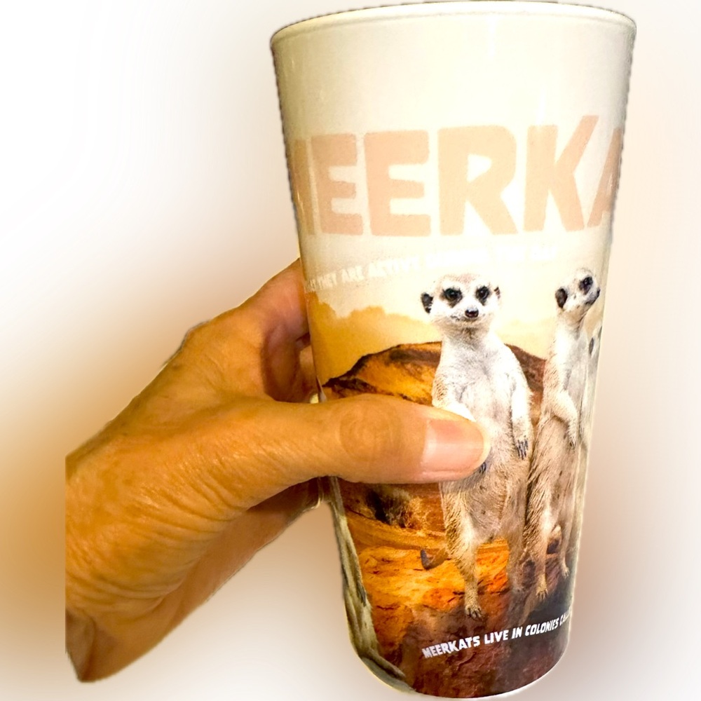 32OZ MEERKAT CUP TUMBLER ZOO ANIMAL LEARNING EDUCATIONAL BROWN BEIGE MONGOOSE